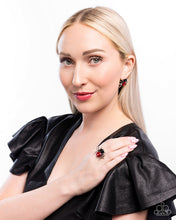 Load image into Gallery viewer, Spider Bite Red Ring and Black Widow Silver Post Earrings
