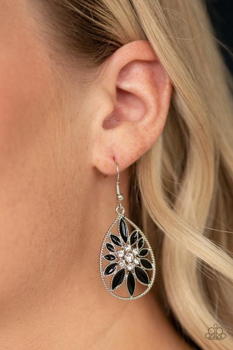 Floral Morals - Black Earrings
