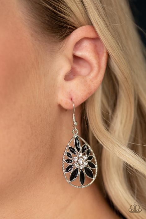 Floral Morals - Black Earrings