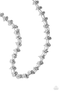 Knotted Kickoff - Silver tone Necklace
