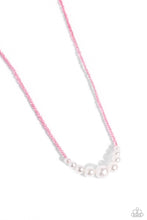 Load image into Gallery viewer, White Collar Whimsy - Pink Necklace
