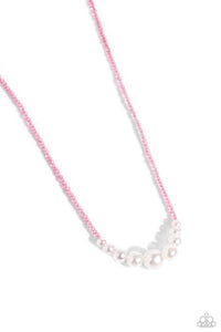 White Collar Whimsy - Pink Necklace