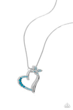 Load image into Gallery viewer, Half-Hearted Haven - Blue Necklace
