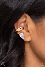 Load image into Gallery viewer, Twisting Teardrop- Gold tone Earrings cuff
