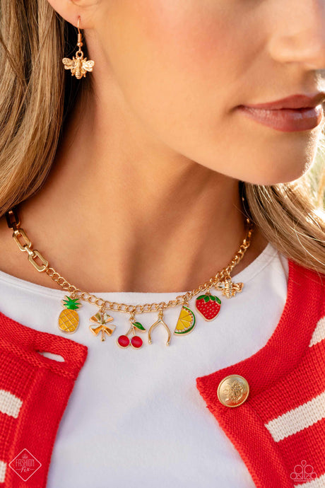 Fruit Festival - Gold Tone Necklace- March Fashion Fix 24
