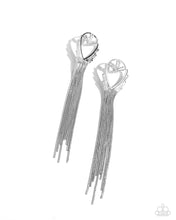 Load image into Gallery viewer, Elongated Effervescence - White Earrings
