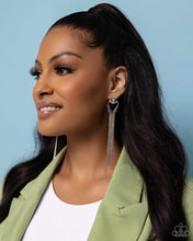 Load image into Gallery viewer, Elongated Effervescence - White Earrings
