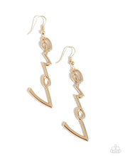 Load image into Gallery viewer, Light-Catching Letters - Gold tone Earrings
