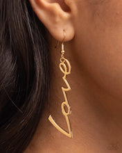 Load image into Gallery viewer, Light-Catching Letters - Gold tone Earrings
