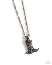 Load image into Gallery viewer, Collectable Cowboy - Brass tone Necklace
