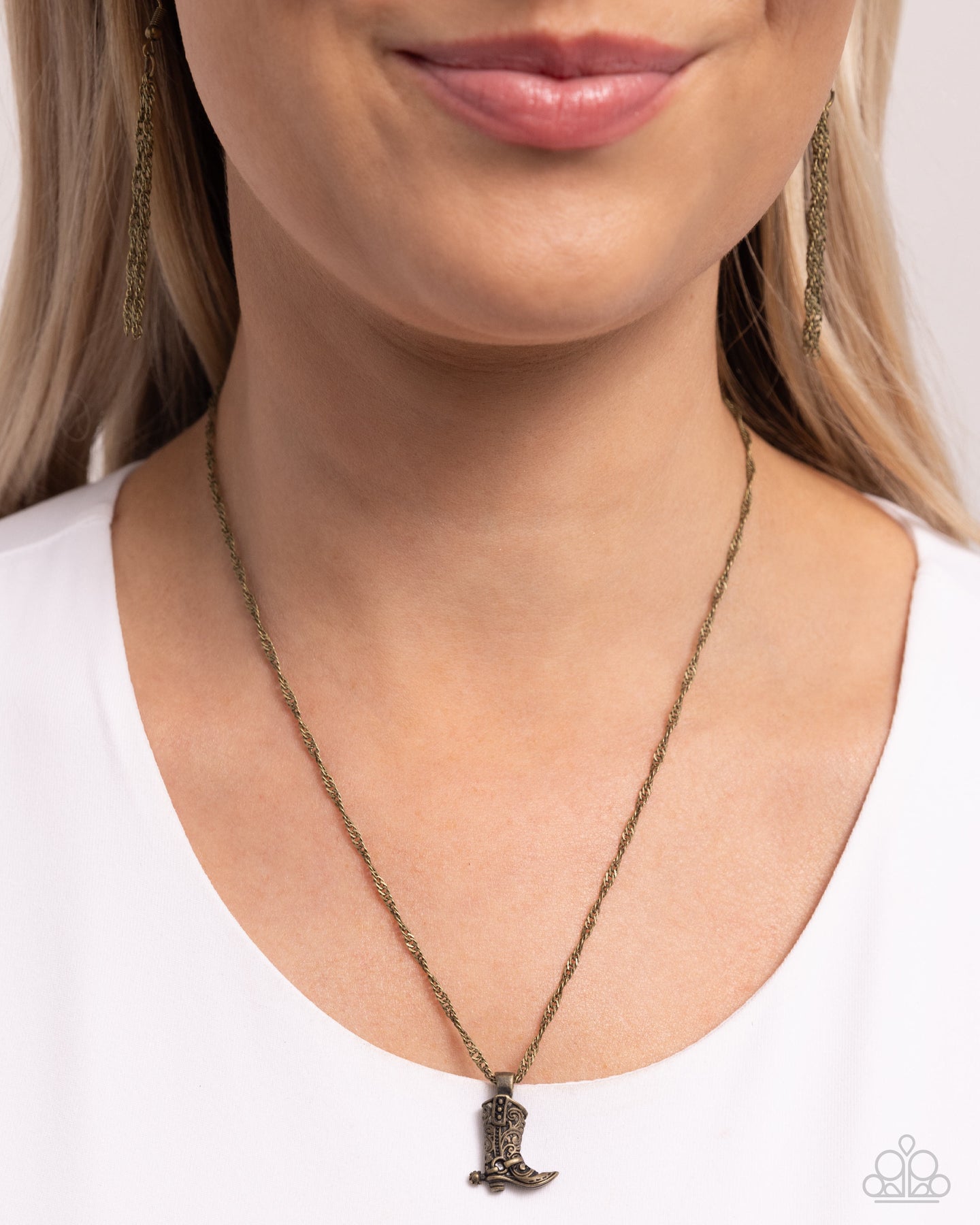 Collectable Cowboy - Brass tone Necklace