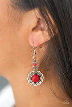 Load image into Gallery viewer, Desert Bliss - Red Stone - Silver Earrings
