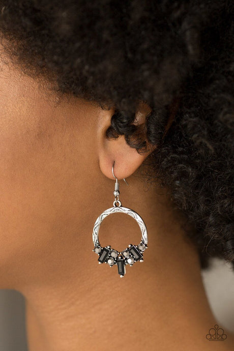 On The Uptrend- Black Earrings