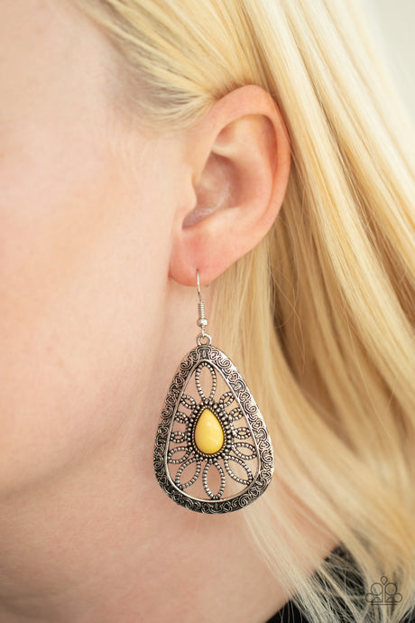 Floral Frill - Yellow Earrings